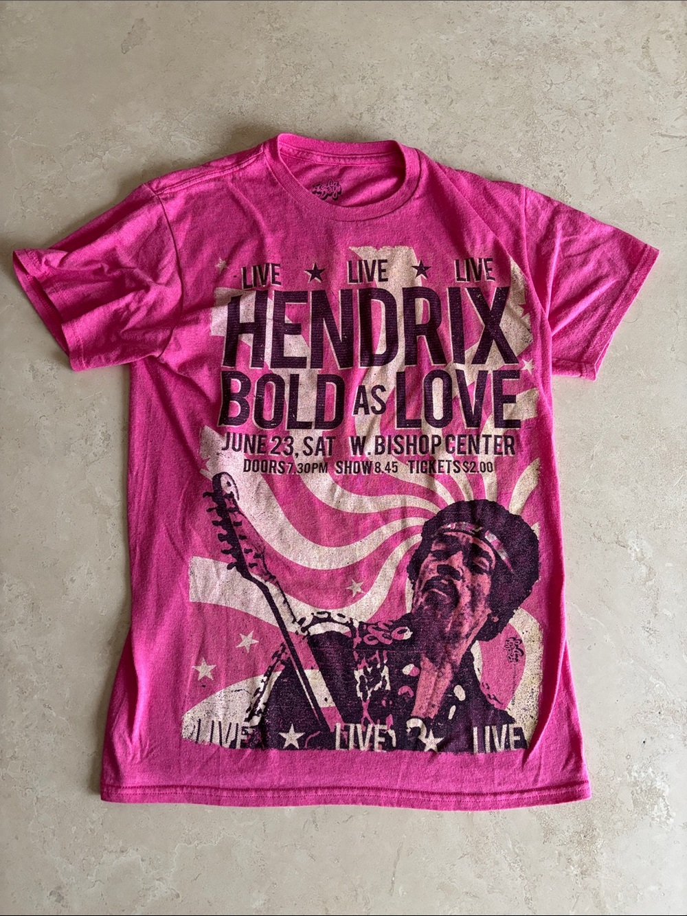 Radio Days Pink Graphic Tee - Jimi Hendrix